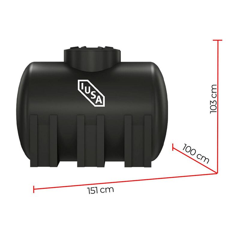 Tinaco Horizontal 1100 L Negro image number null
