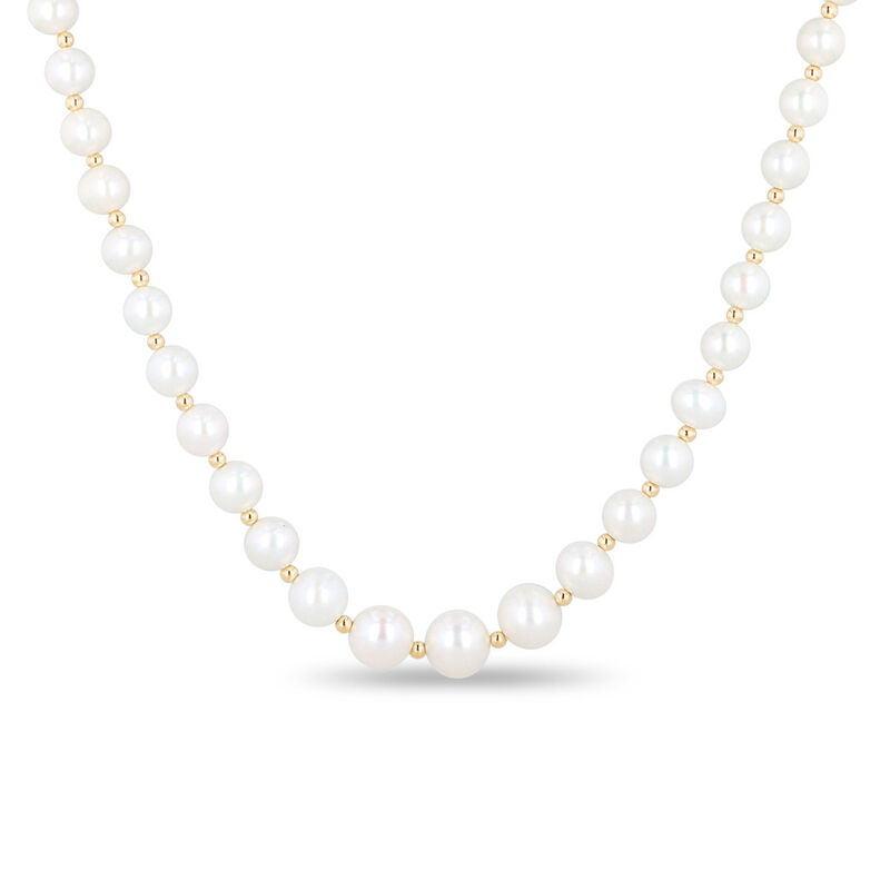 Collar De Oro Amarillo 14k Con Perlas (46cm) image number null