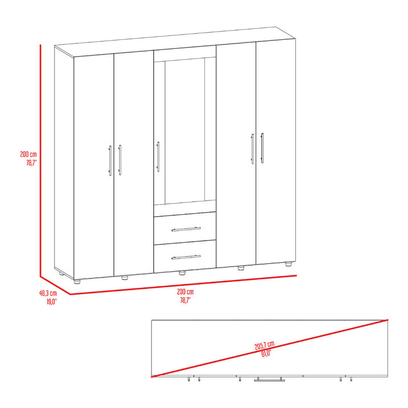 Closet Grays, Fresno Europeo y Wengue, puerta c... image number null