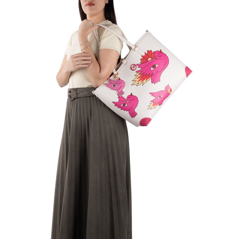 Bolsa Por Ricardo Cavolo Tote Maxi Color Blanca image number null