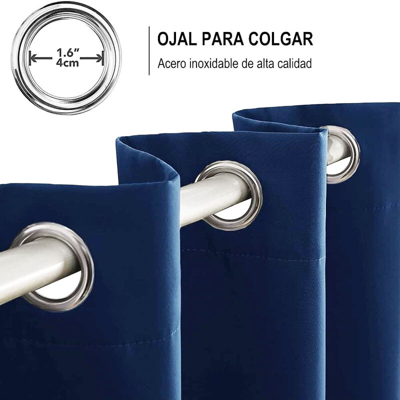 Cortinas Blackout para bloquear luz y ruido Azu... image number null