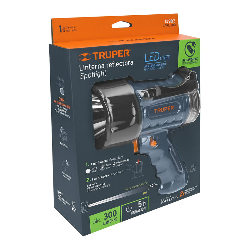 Lámpara Recargable de Led 300 Lm Alta Potencia ... image number null