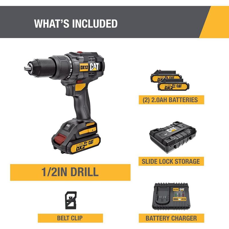 Taladro Atornillador Rotomartillo CAT 18V 1/2" ... image number null