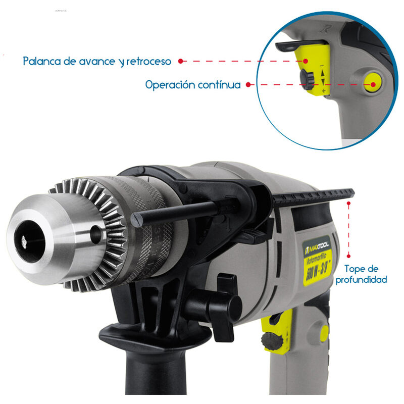 Taladro Rotomartillo Maxtool 500W de 1/2 pulg image number null
