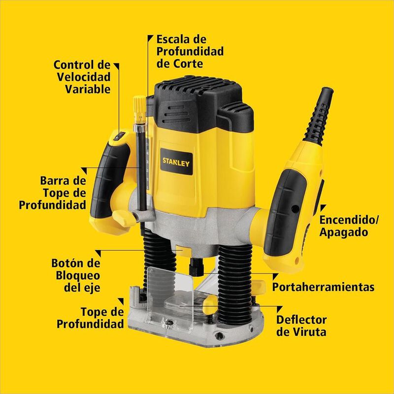 Router Stanley SRR1200 1200W 1.3HP Velocidad Va... image number null