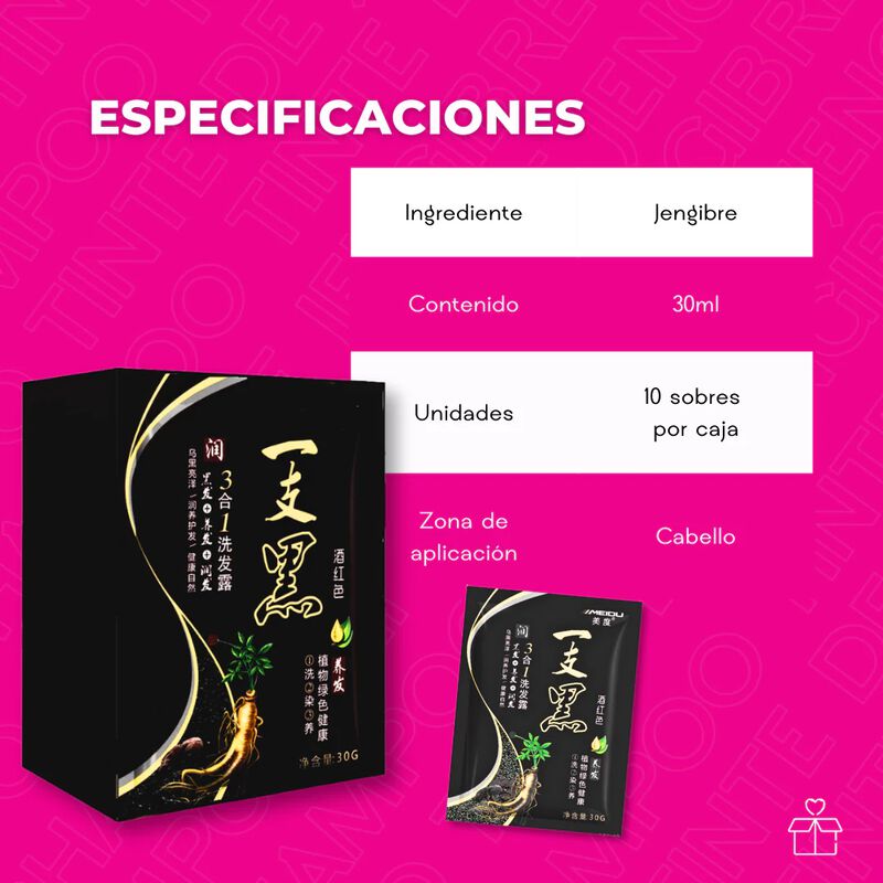 10 Shampoo Tinte Instant&aacute;neo 15min Cubre Canas ... image number null