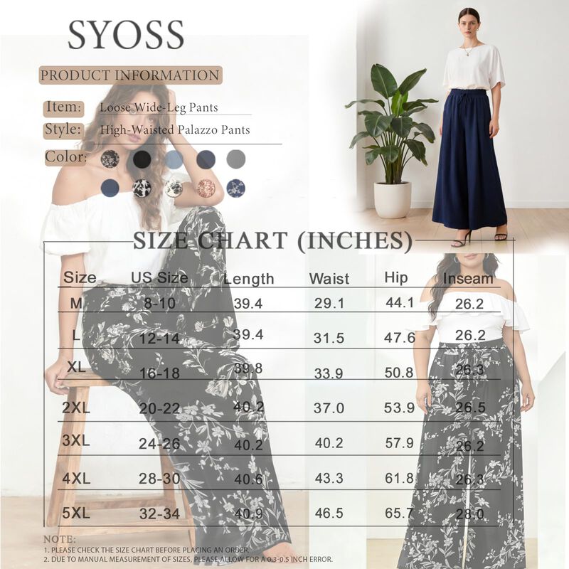 Pantalones Syoss Talla Plus Pierna Ancha 2XL co... image number null