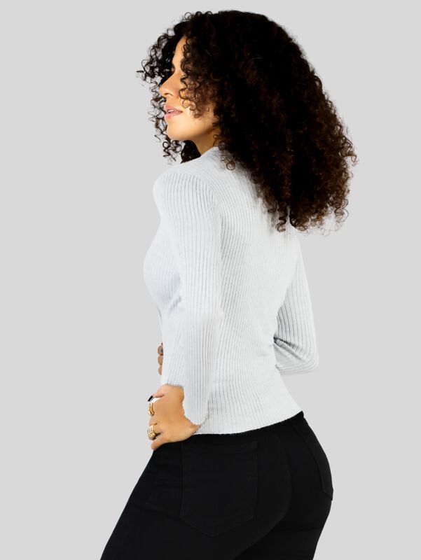 Sueter Mujer De Cuello Alto Y Cierre Sueteres S... image number null