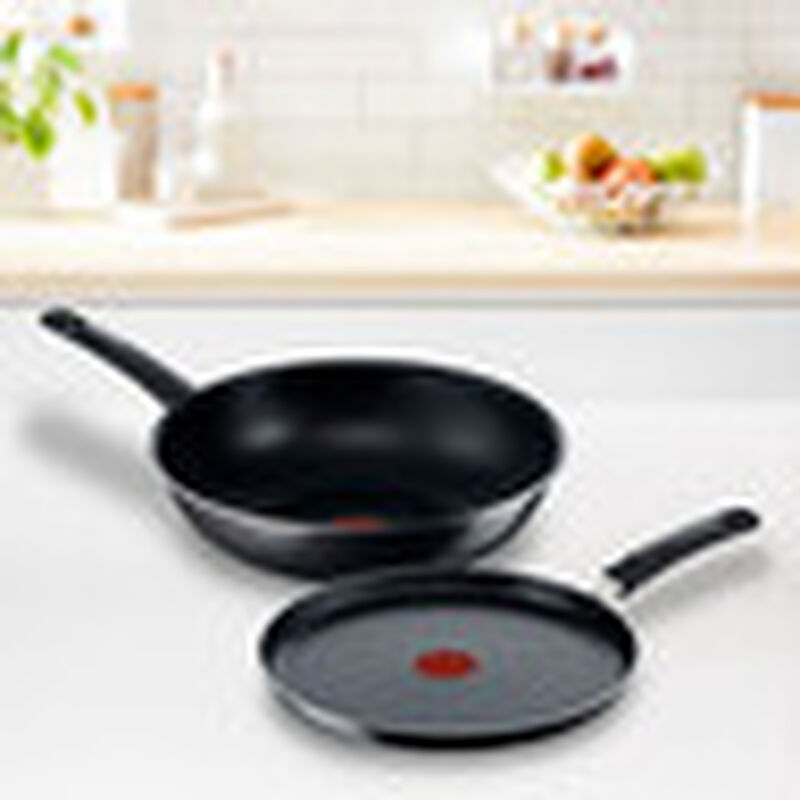 Set Crepera T-fal 25 cm y Wok 28 cm Antiadheren... image number null