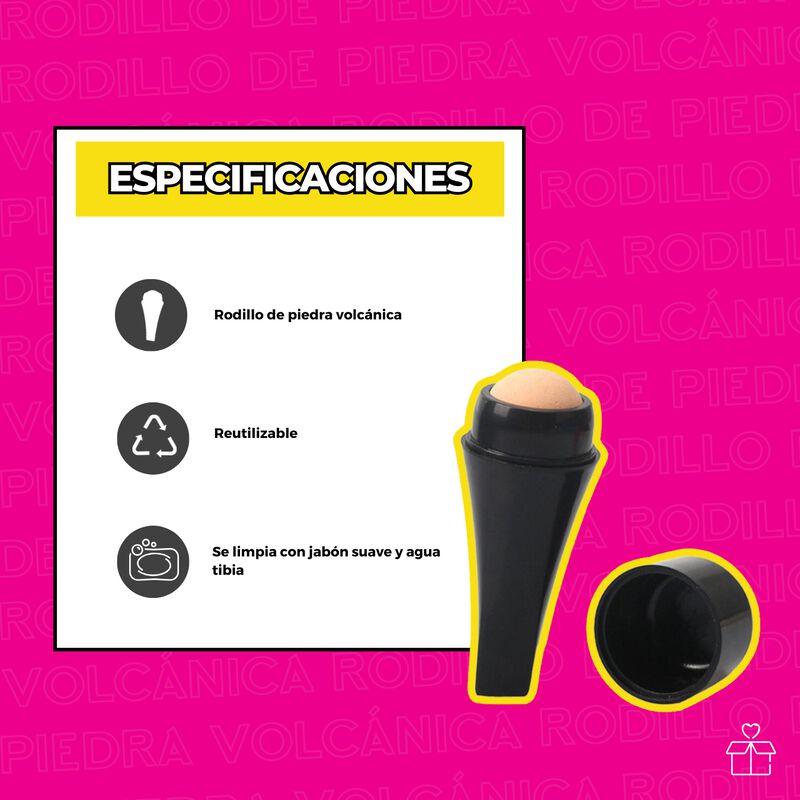 Rodillo Facial Con Bola Piedra Volcánica Absorb... image number null