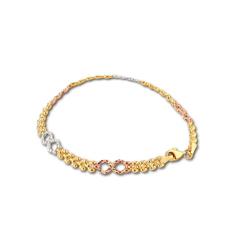 Pulsera Con Infinitos Oro Florentino 10k (18.5c... image number null