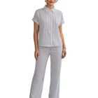 Conjunto 2 Piezas, Blusa Abotonada Y Pantal&oacute;n Recto Conj-0253 Blanco Elegante Para Mujer
