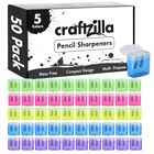 Paquete De 50 Sacapuntas Manuales Craftzilla En Colores Surtidos