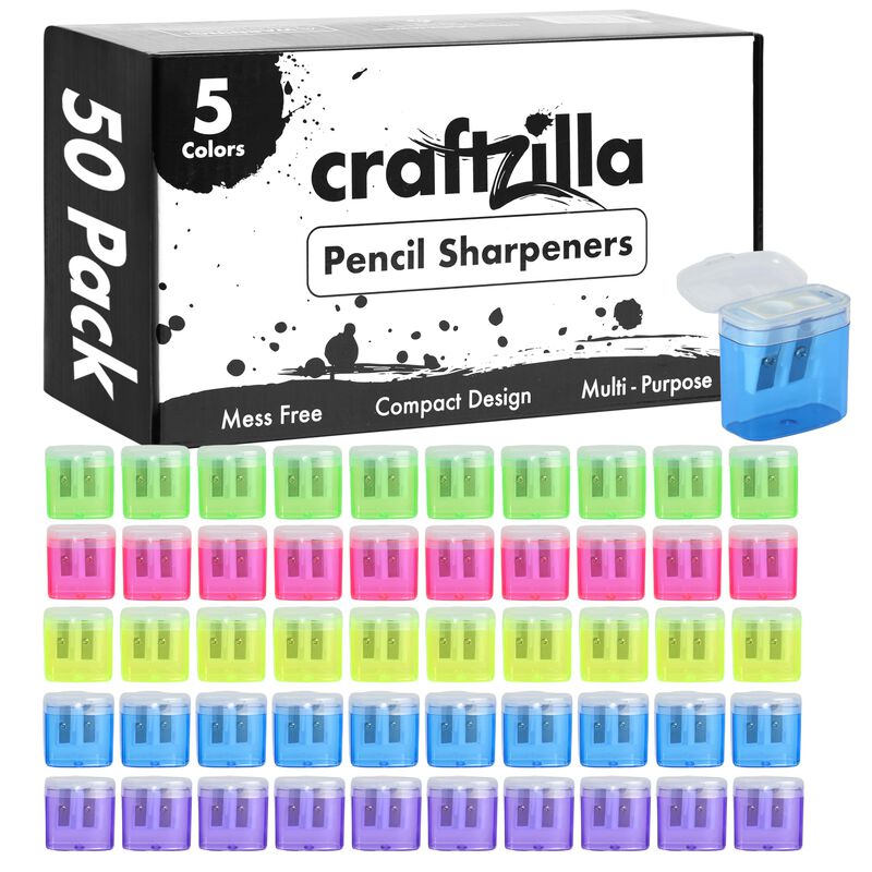 Paquete De 50 Sacapuntas Manuales Craftzilla En... image number null