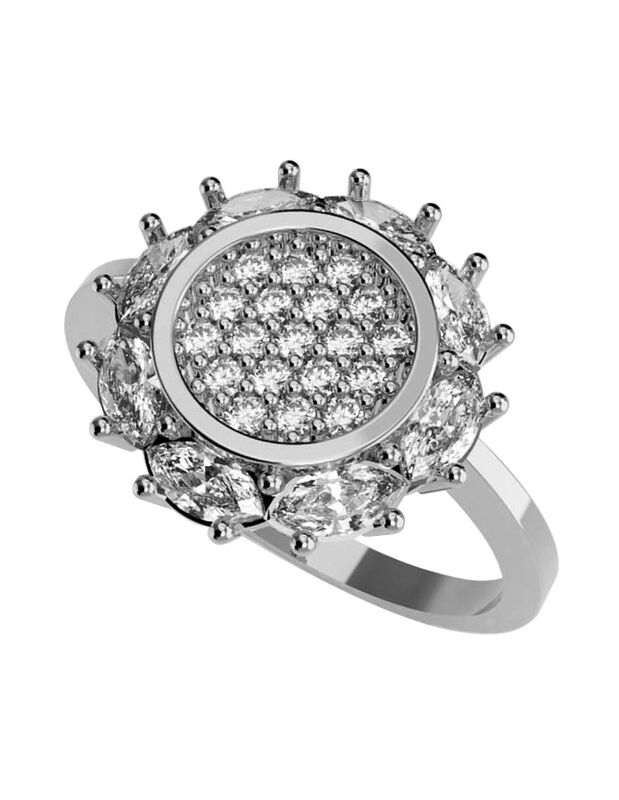 Anillo de Compromiso en Oro Blanco 14K con Circ... image number null