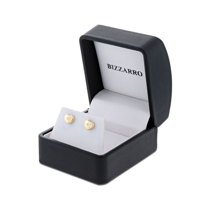 Broqueles De Corazon En Oro Amarillo 14K Con 6.... image number null