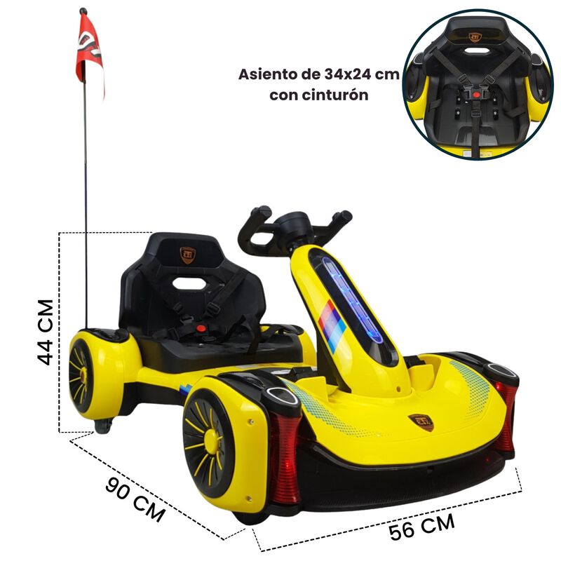 Go Kart El&eacute;ctrico 12v Control Remoto Bluetooth ... image number null
