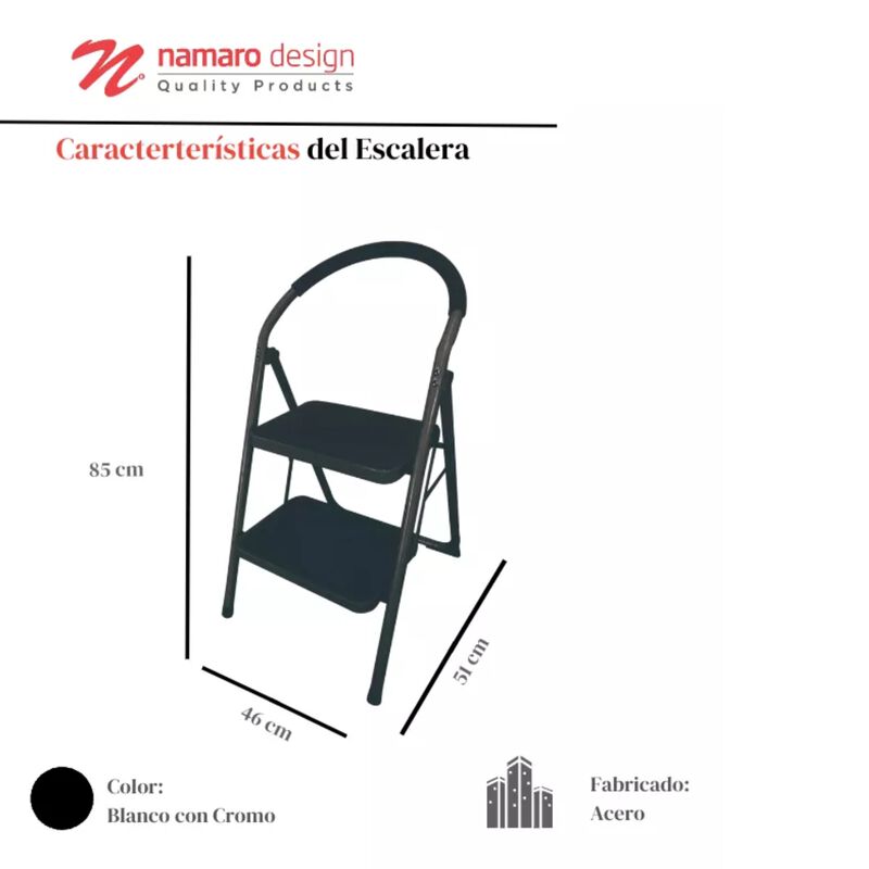 Escalera De Acero Tubular Plegable Con 2 Nivele... image number null