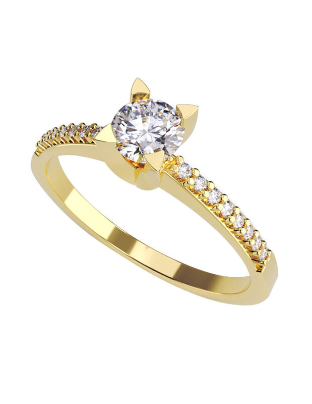 Anillo de Compromiso de 14K con Diamante de Lab... image number null