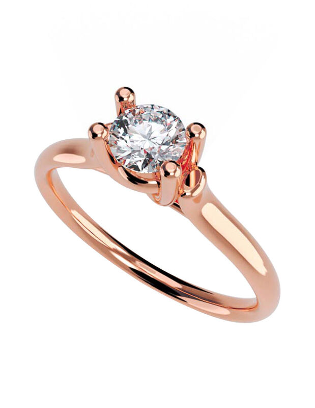 Anillo de Compromiso en Oro Rosa 14K con Circon... image number null