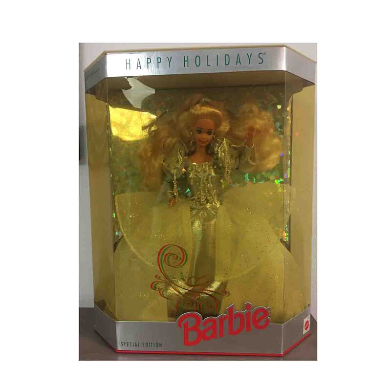Mu&ntilde;eca Mattel Barbie 1992 Felices Fiestas Rubia image number null