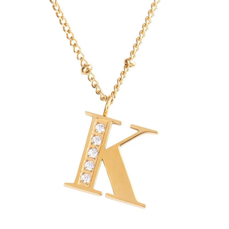 Collares Mujer Inicial Letras Baño Oro 18k Zirc... image number null