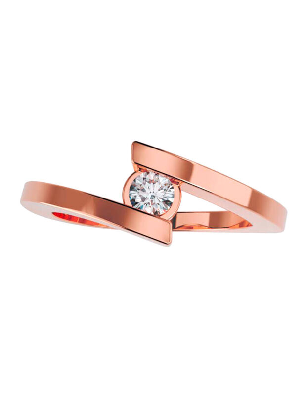 Anillo de Compromiso en Oro Rosa 14K con Circon... image number null