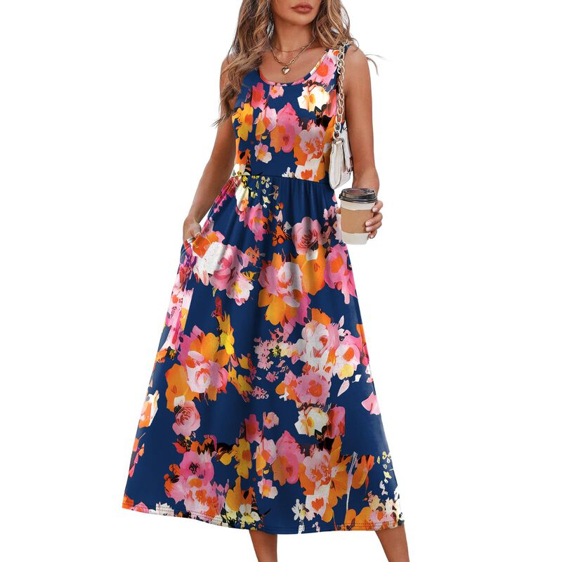 Vestido Wiholl Sin Mangas Midi Floral 2XL image number null