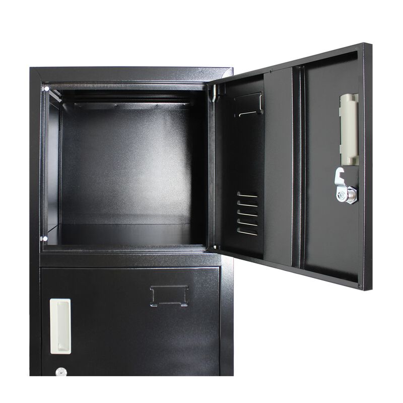 Locker Negro Met&aacute;lico 5 Puertas Casilleros Ofic... image number null