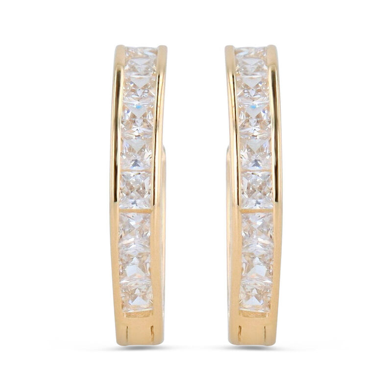 Arracadas Oro Amarillo 14k Con Zirconias (13 Mm... image number null