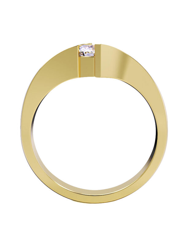 Anillo de Compromiso en Oro Amarillo 14K con Ci... image number null