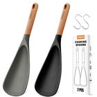 Cucharas Finenut 2 unidades, silicona con mango de madera y gancho en S