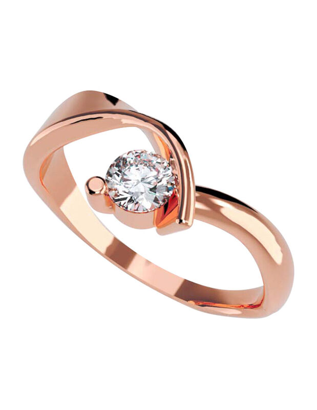 Anillo de Compromiso en Oro Rosa 14K con Circon... image number null
