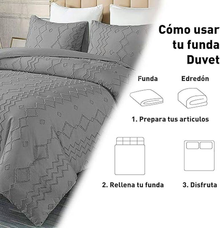 Juego de Funda Duvet para Edredon King Size. L&iacute;... image number null