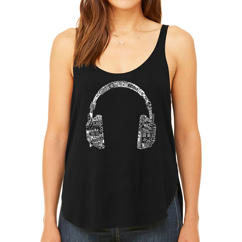 Tank Top Holgado Word Art Para Mujer - Aud&iacute;fono... image number null