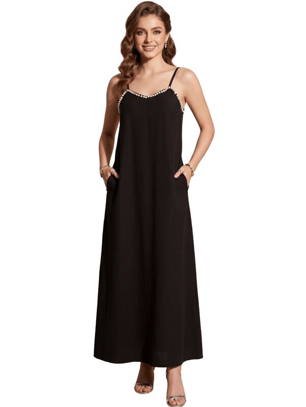 Vestido Casual Malabis Ves-1042 Negro Con Estam... image number null