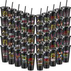 Vasos Infantiles Uiifan 30 Unidades 700 ml Negro Con Tapas Y Pajillas