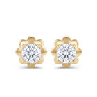 Broqueles De Oro Amarillo 10k Con 10pts De Diamante