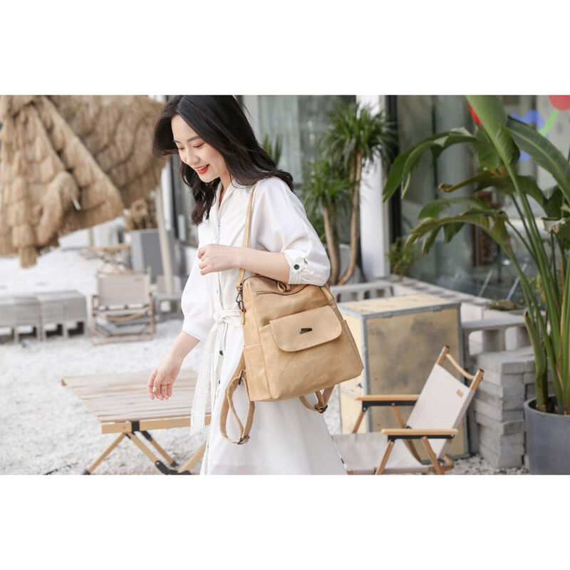 Mochila Antirrobo Casual Caqui para Mujer image number null