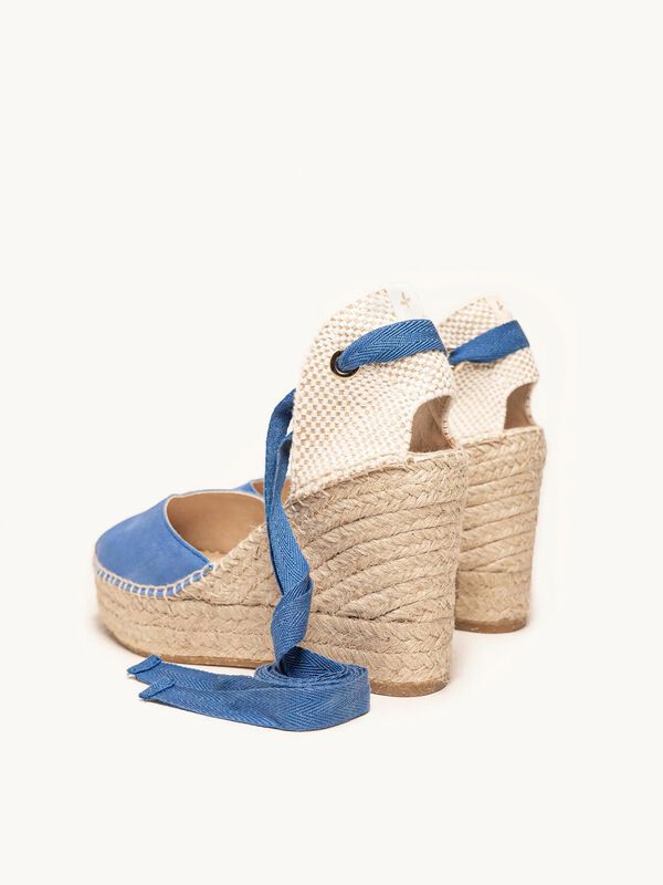 Alpargata Cu&ntilde;a Alta Romero Azul image number null