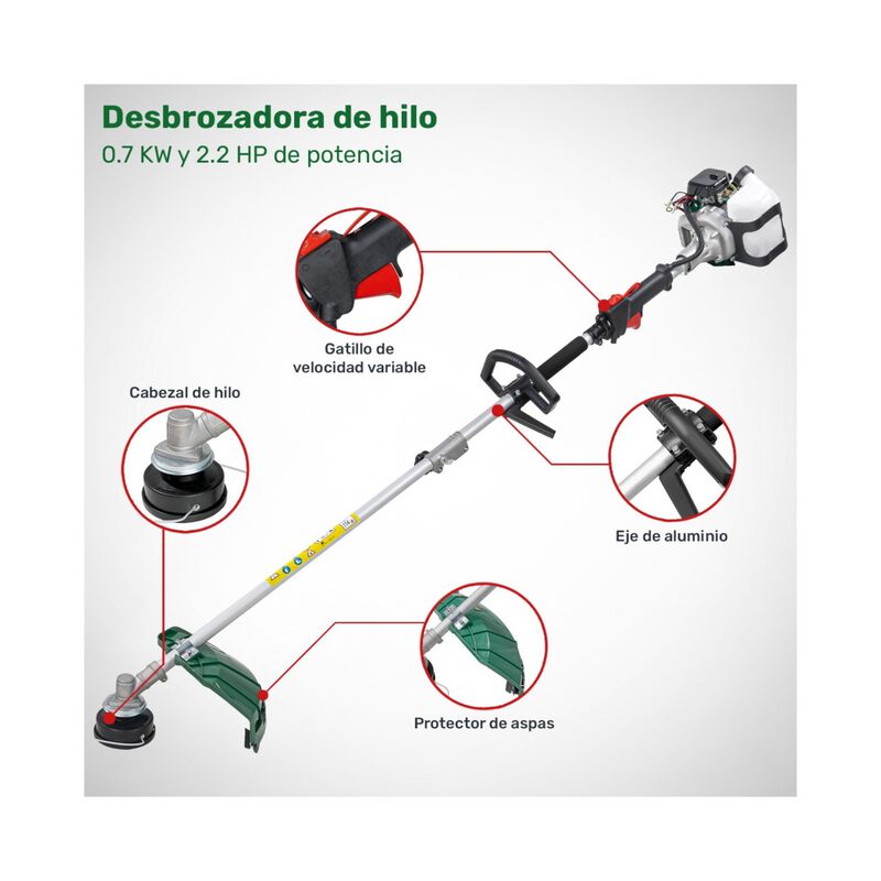 Desbrozadora Gasolina Desmaleza Recta 27cc 1hp ... image number null