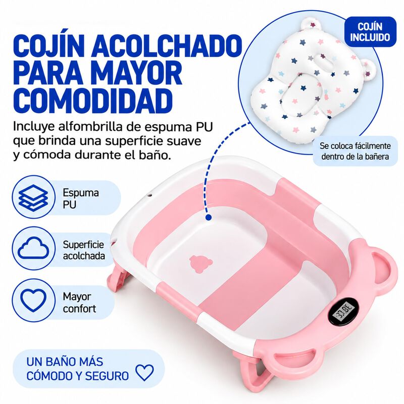 Ba&ntilde;era Para Beb&eacute; Plegable Con Term&oacute;metro Y Alfo... image number null