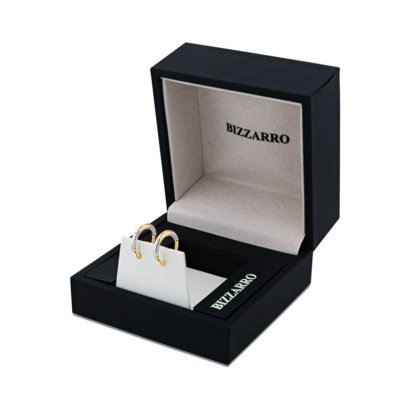 Arracadas De Oro Amarillo Y Blanco 10K (10 Mm A... image number null