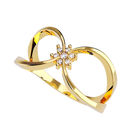 Anillo de Compromiso en Oro Amarillo 14K con Circonia -  Talla:4/ FJ689-14Y-CZ-4