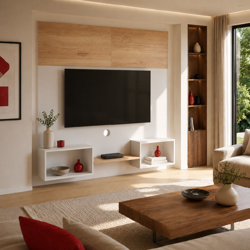 Mueble Tv Duo 80&uml;, Atlas Del Descanso Color Bla... image number null