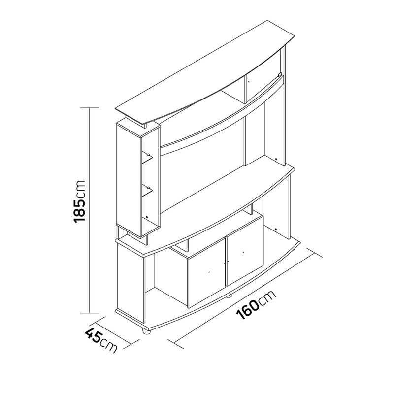Librero Bertolini Floripa Negro image number null