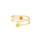 ANILLO DOBLE NEW WAVE CON CHARMS NARANJA Y VERDE LIMÓN