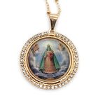 Collar Leslie Boules Virgen Caridad Del Cobre Ba&ntilde;ado En Oro De 18 Quilates