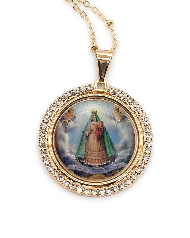 Collar Leslie Boules Virgen Caridad Del Cobre B... image number null