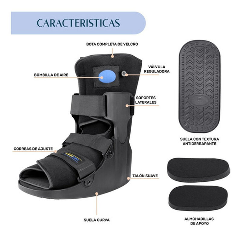Bota Ferula Baja Neum&aacute;tica Walker InM&oacute;vilizador... image number null
